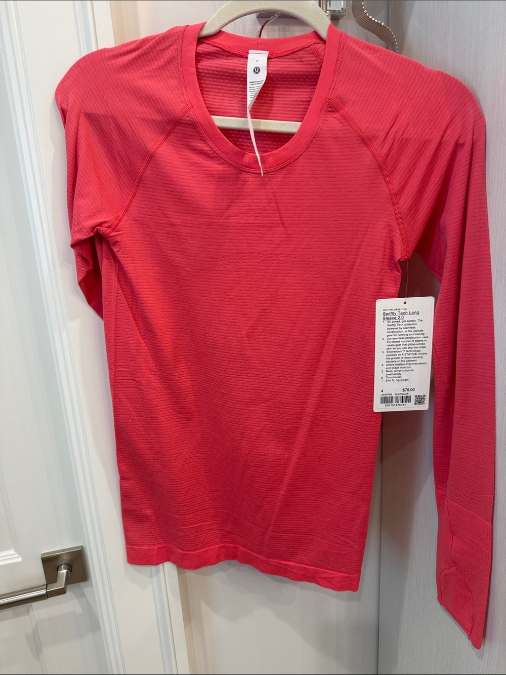 lululemon athletica Long Sleeve Crew in Coral